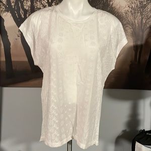 J. Crew Linen Tee with Silk Trim - XL